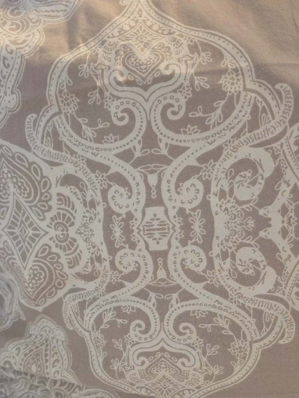 Pottery Barn Alana Medallion Taupe Ivory Ombre Cotton Standard Pillow Sham Set